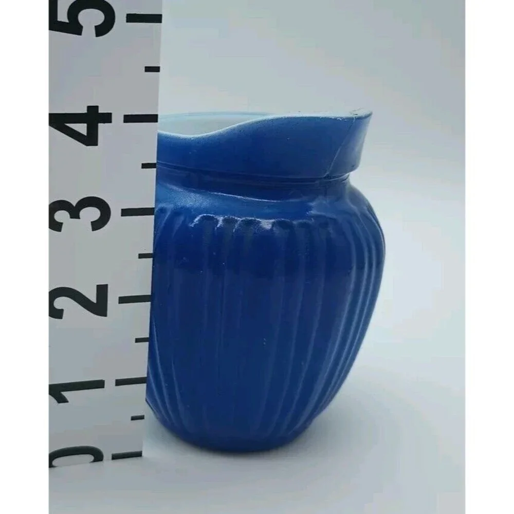 Hazel Atlas Moderntone Platonite Colbalt Blue Glass Creamer. 4.25